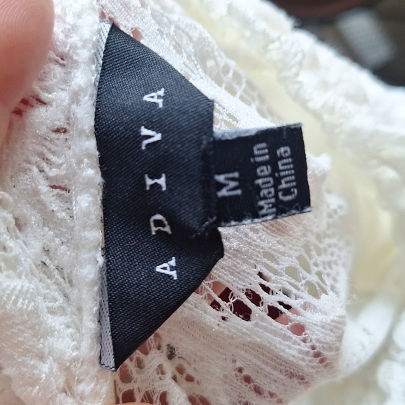 Adiva White Lace Blouse Size M - Picture 7 of 8